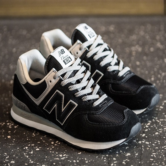 new balance 574 cuero negro