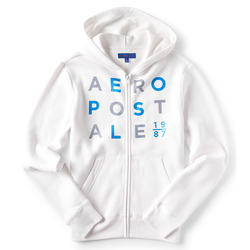 MOLETON AEROPOSTALE 1987 BLANCO/AZUL Cod:1415/bleach