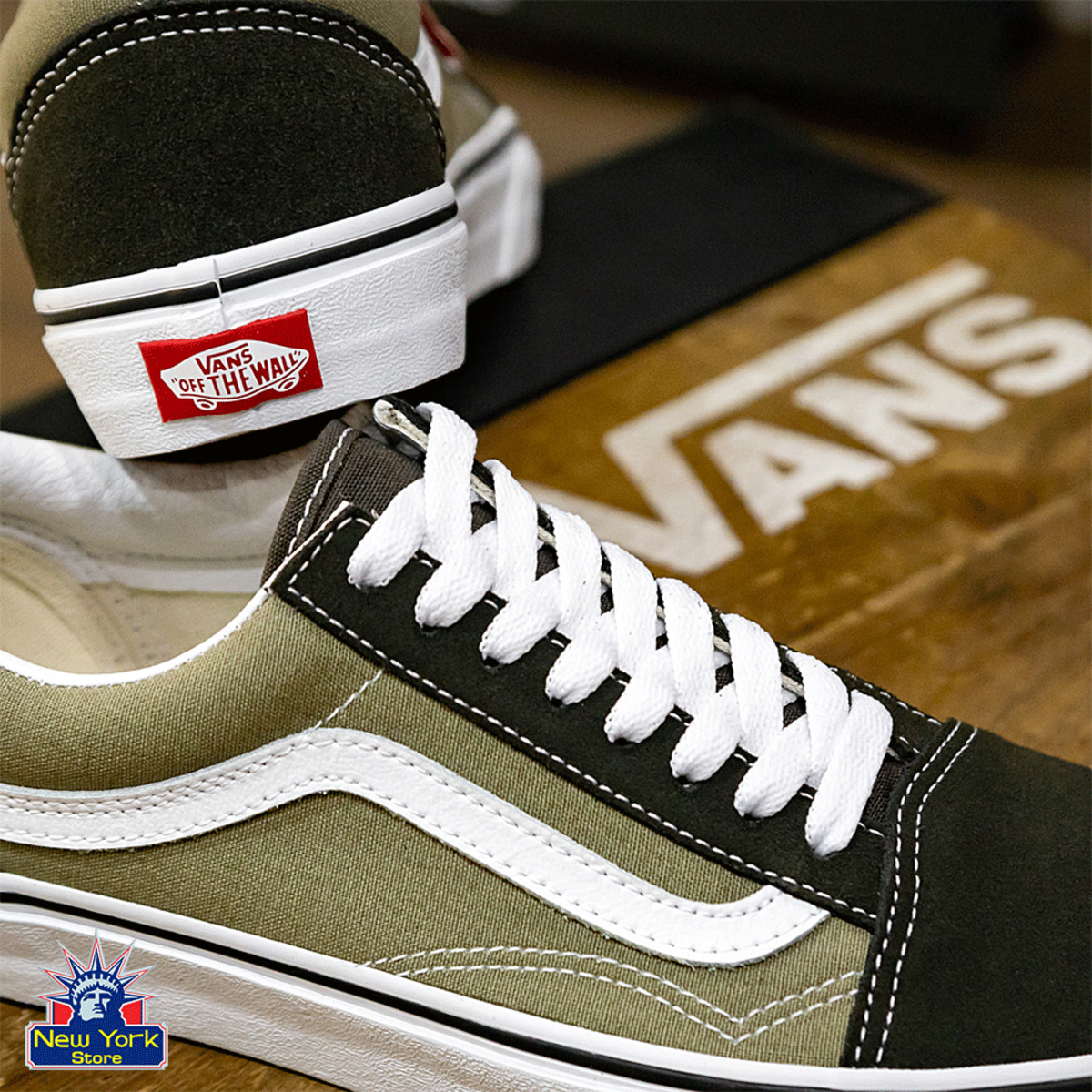 CALZADO VANS OLD SKOOL VERDE OLIVA MASC N436 Cod:VN0A4U3B21H Vans - York Store No Paraguay - Tienda Online de Accesorios Calzados