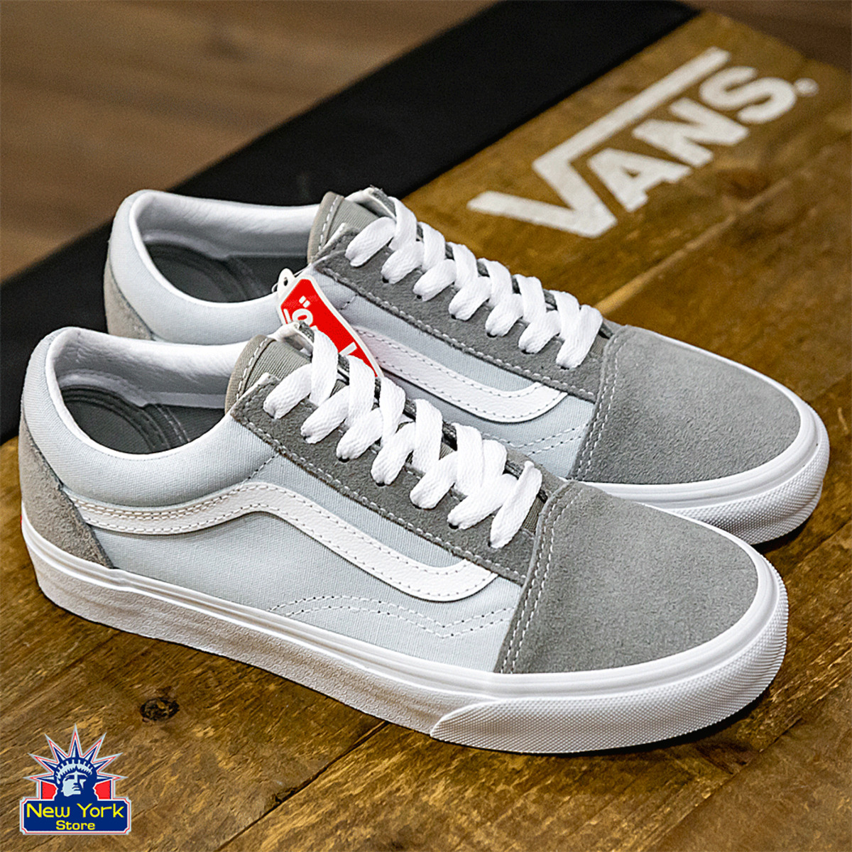 Vans grises on sale y celeste