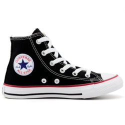 CALZADO CONVERSE INFANTIL HI NEGRO LINEA ROJA Cod:ck00040007