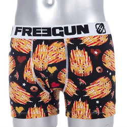 BOXER FREEGUN BLANCO NEGRO DISEÑO NARANJA