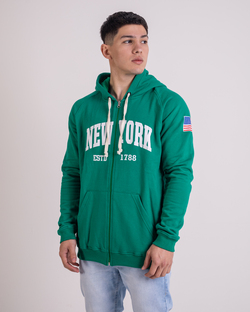 MOLETON NY NEW YORK ZIPPER VERDE BANDERA 01 239NYMNYZVB01