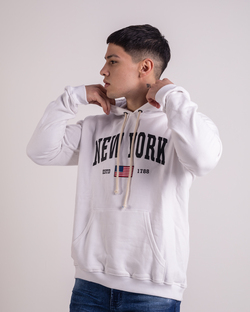 MOLETON NEW YORK FLAG BLANCO Cod:239NYMNYFLAGB03