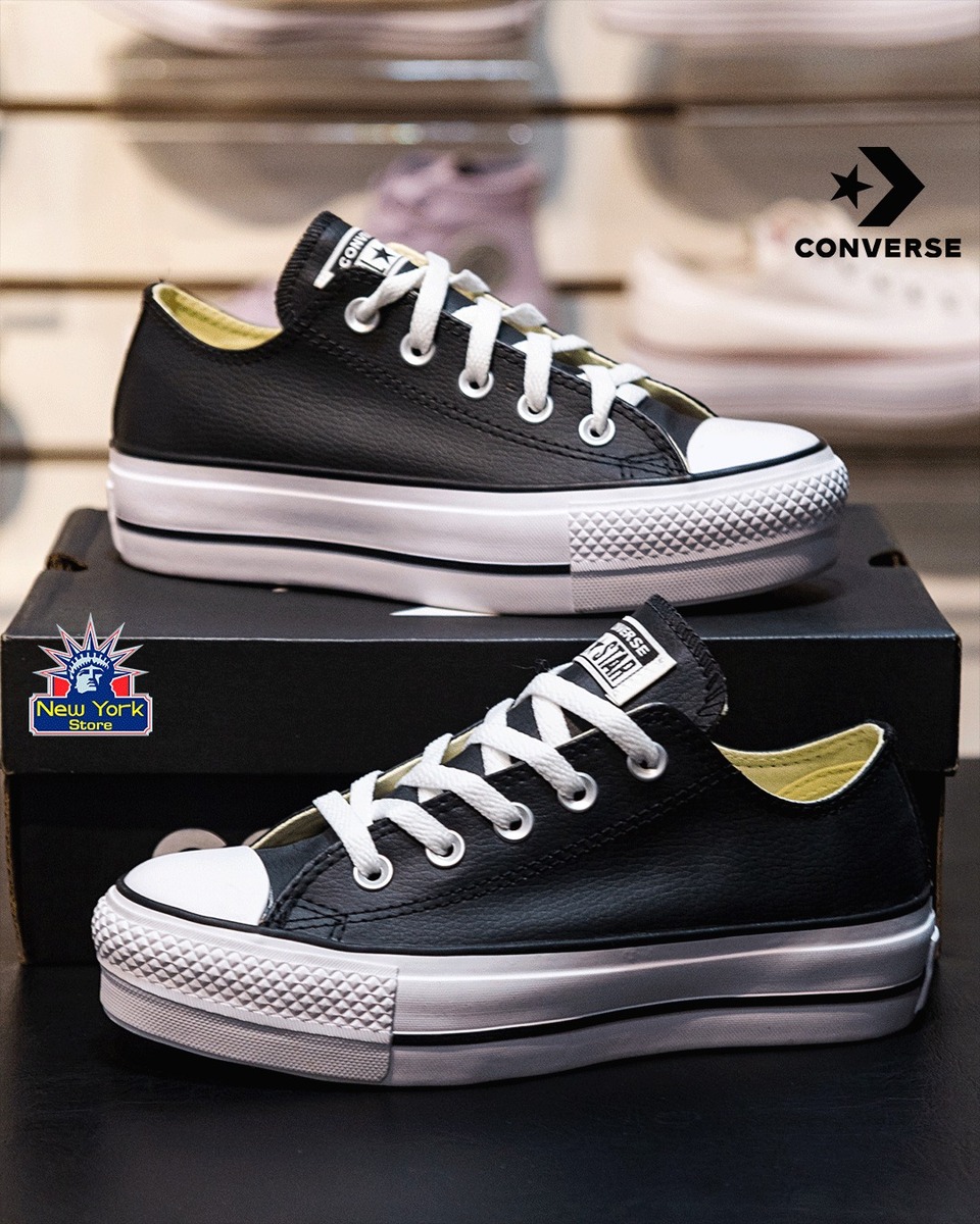 CALZADO CONVERSE PLATAFORMA CUERO NEGRO FEM N56 Cod:CT09830002 - Converse - York Store Paraguay - Tienda de Ropas, Accesorios Calzados