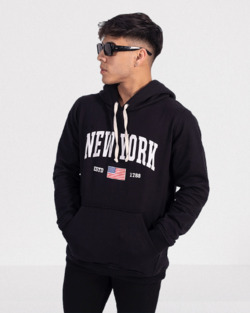 MOLETON NEW YORK FLAG NEGRO Cod:239NYMNYFLAGN03