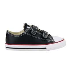 CALZADO CONVERSE INFANTIL BEBÉ NEGRO ROJO VELCRO CK04180003