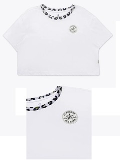 REMERA CONVERSE ALL STAR CROPED LEOPARD BLANCO