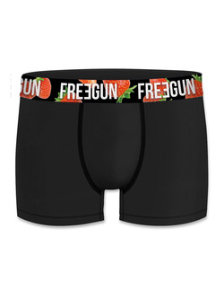 BOXER FREEGUN COTON BIO FRAISE BLACK