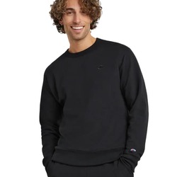 MOLETON CHAMPION SWEATER FLEECE CREW BLACK NEGRO