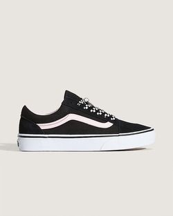 CALZADO VANS OLD SKOOL BLACK WHITE PINK FEM