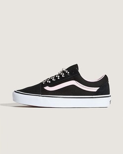 CALZADO VANS OLD SKOOL BLACK WHITE PINK FEM