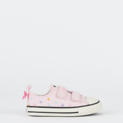 CALZADO CONVERSE VELCRO POLCA DOTS NIÑA ROSA
