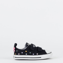 CALZADO CONVERSE VELCRO POLCA DOTS NIÑA NEGRO