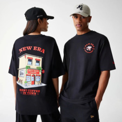 REMERA NEW ERA CAFE GRAPHIC OVERSIZED NEGRO