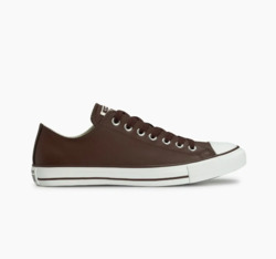 CALZADO CONVERSE ALL STAR CUERO MARRON  BAJO OX