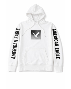 MOLETON AMERICAN EAGLE LOGO ESTAMP BLANCO