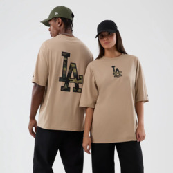 REMERA NEW ERA OVERSIZED MLB  LA DODGERS BEIGE